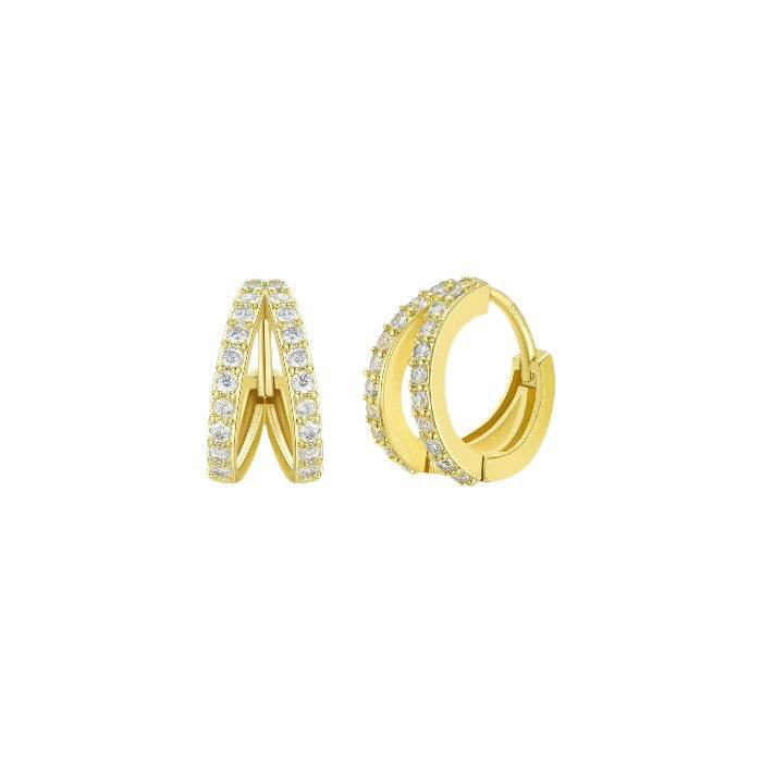 Dainty crystal hoop earrings • Zirconia crystals