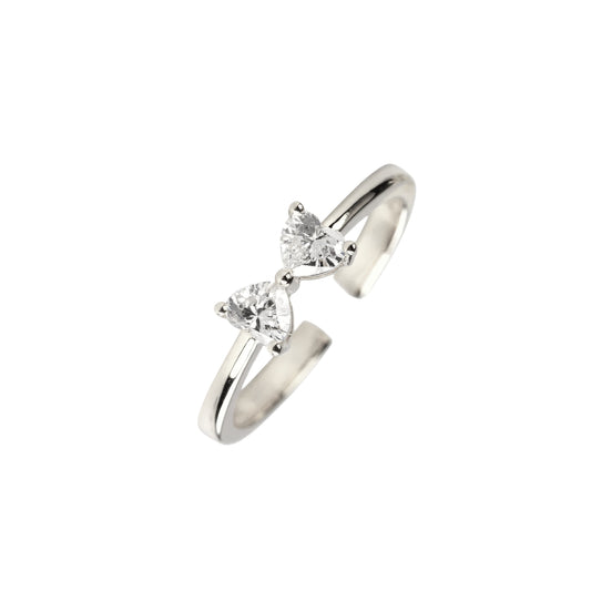 Schleifen Zirkonia Ring - 925 Silber