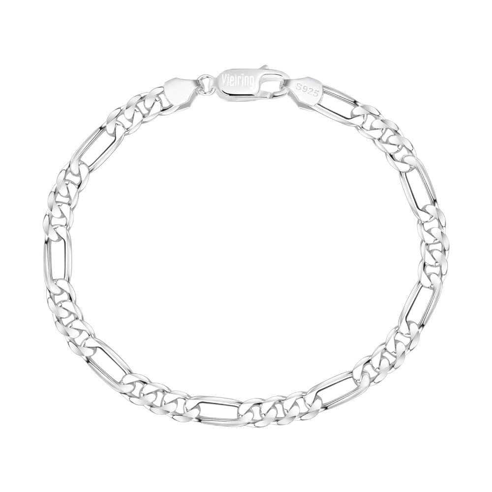 Figaro Armband 5 mm - 925 Silber