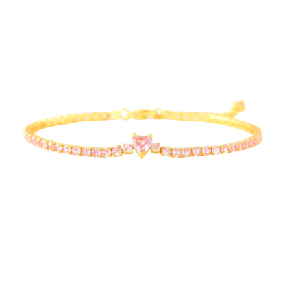 Herz Zirkonia Armband - 925 Silber