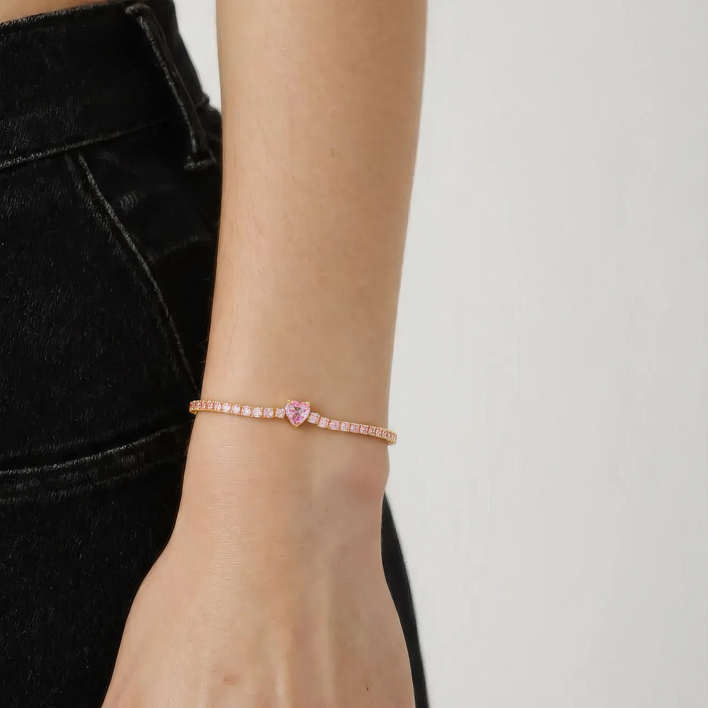 Herz Zirkonia Armband - 925 Silber