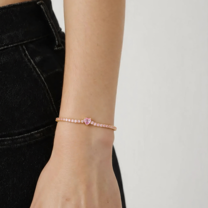 Herz Zirkonia Armband - 925 Silber