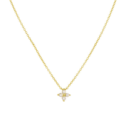 Kleeblatt Zirkonia Halskette - 925 Silber