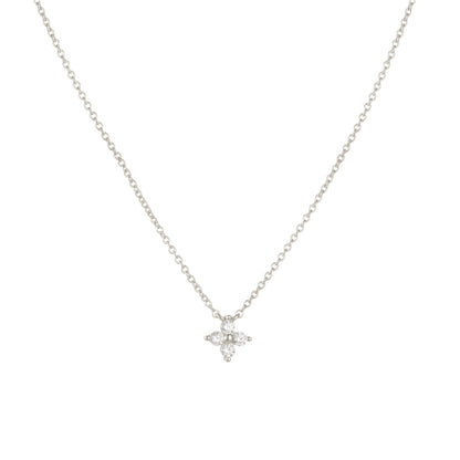 Kleeblatt Zirkonia Halskette - 925 Silber