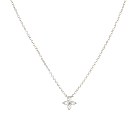 Kleeblatt Zirkonia Halskette - 925 Silber