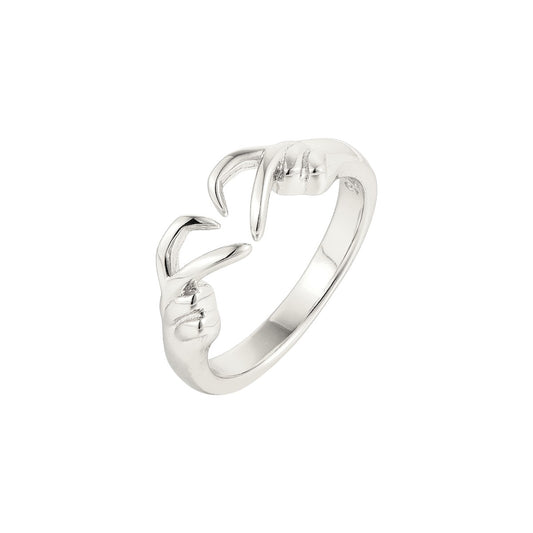 Herz Hände Ring - 925 Silber