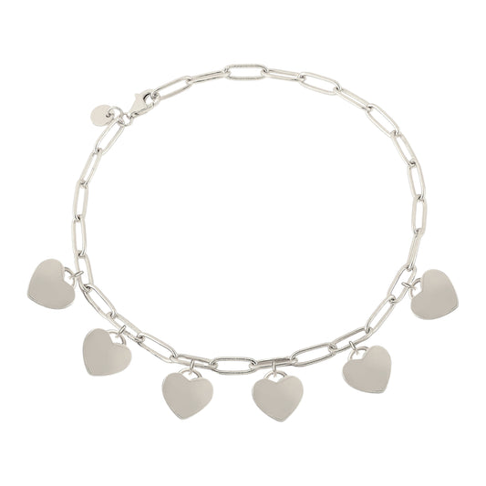 Armband mit personalisierten Herzanhängern - 925 Silber