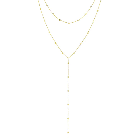 Lange Y-Form Mehrreihige Halskette - 925 Silber