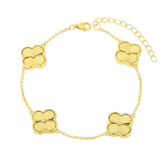 Glänzendes Klee Armband - 925 Silber