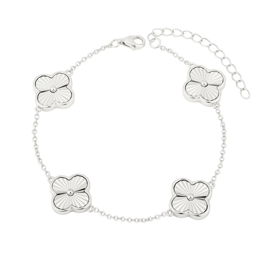 Glänzendes Klee Armband - 925 Silber