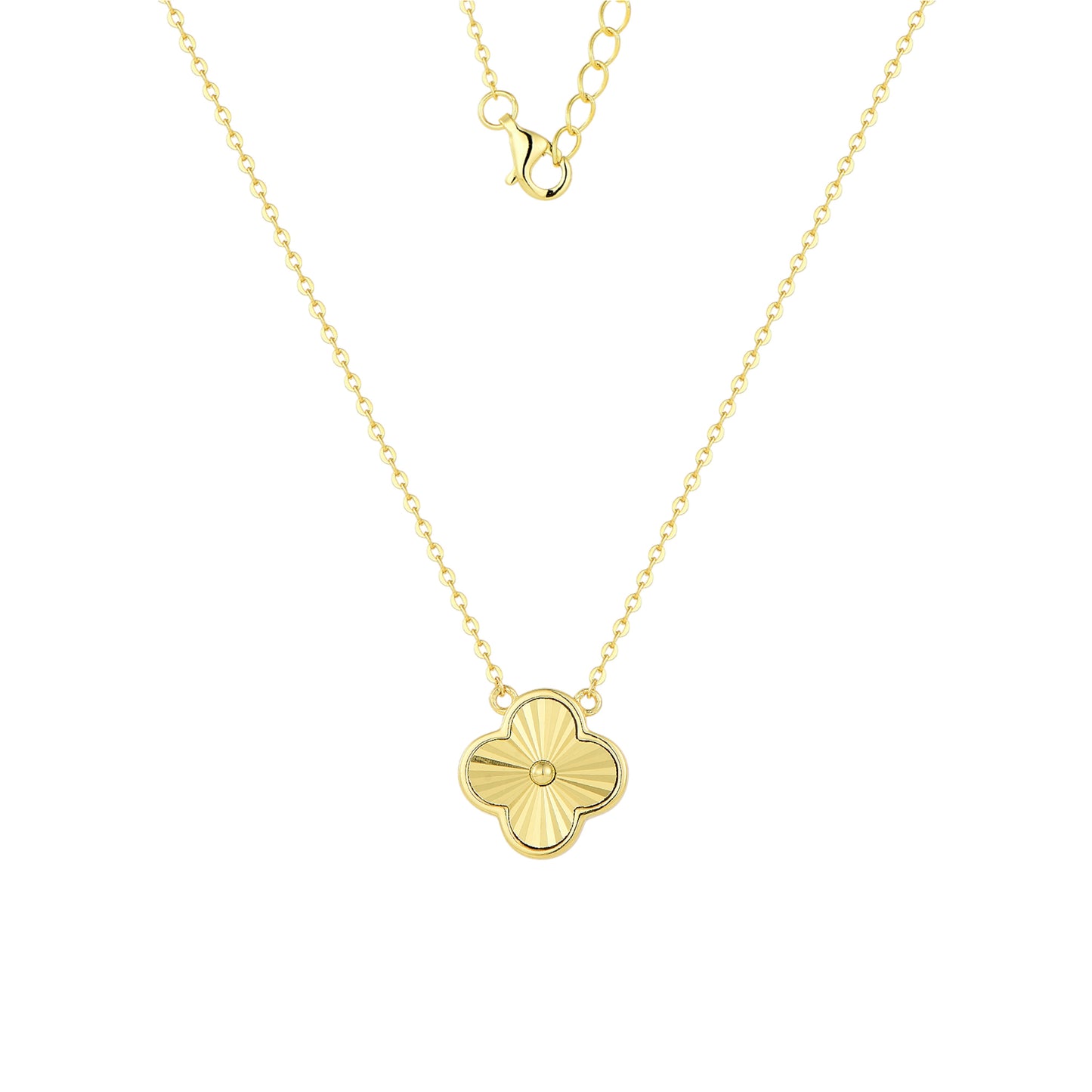 Glänzende Klee Halskette - 925 Silber