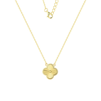 Glänzende Klee Halskette - 925 Silber