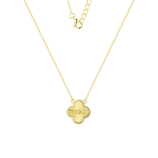 Glänzende Klee Halskette - 925 Silber