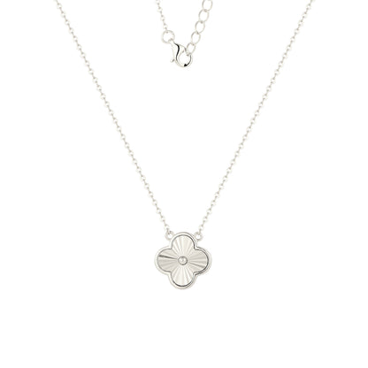 Glänzende Klee Halskette - 925 Silber