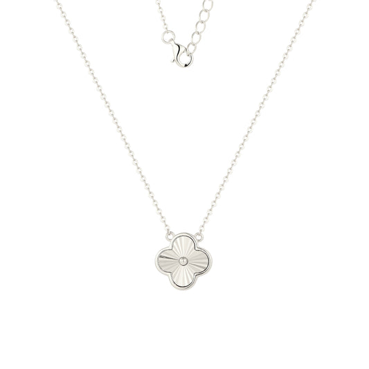Glänzende Klee Halskette - 925 Silber