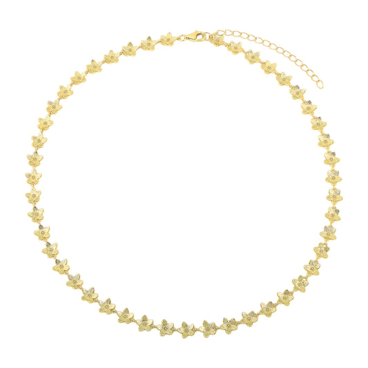 Durchgehende Blüten Halskette - 925 Silber