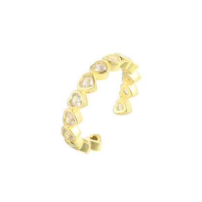 Herzen Zirkonia Ring - 925 Silber