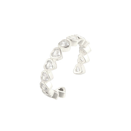 Herzen Zirkonia Ring - 925 Silber