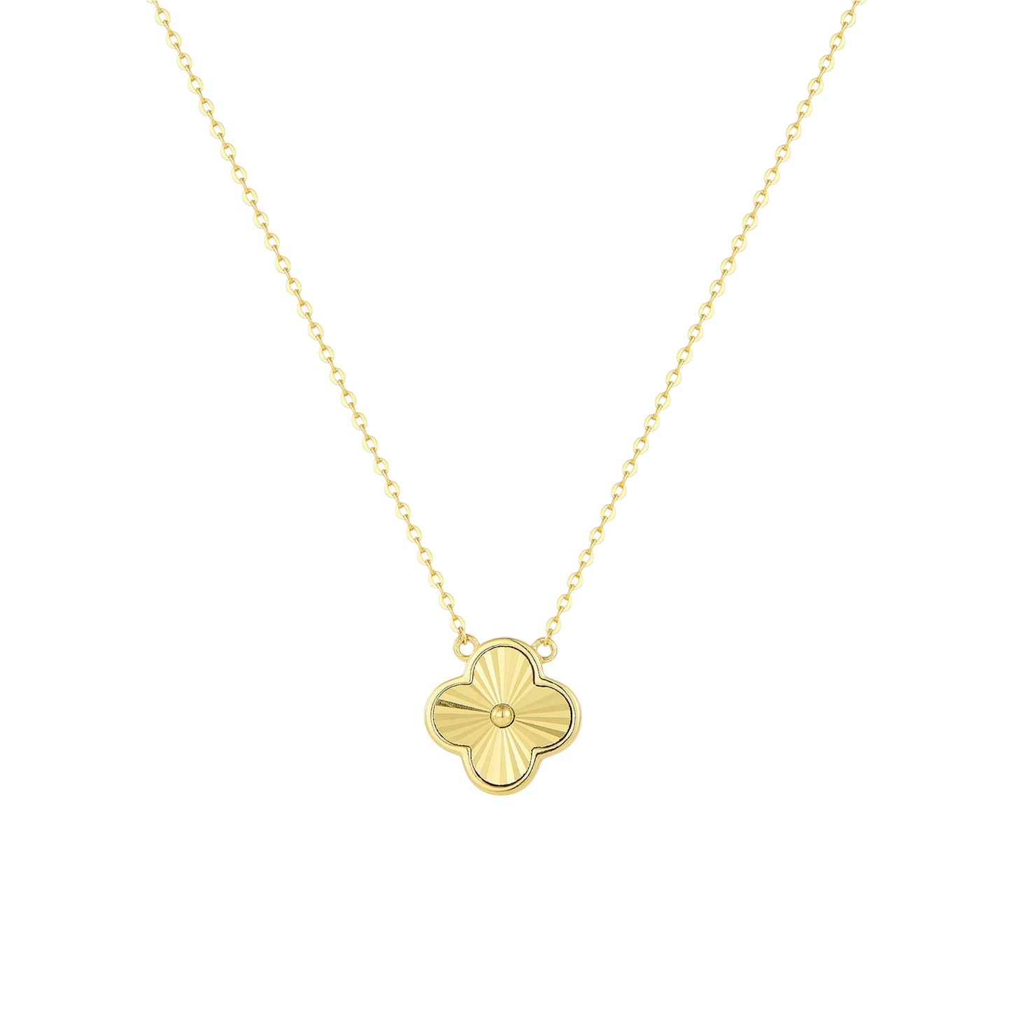 Glänzende Klee Halskette - 925 Silber