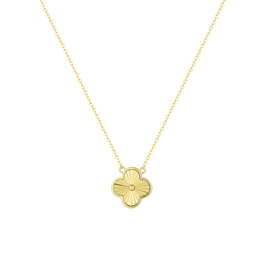 Glänzende Klee Halskette - 925 Silber