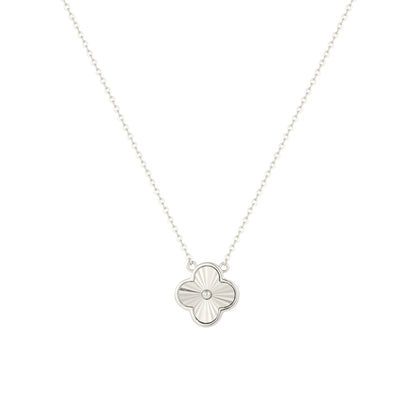 Glänzende Klee Halskette - 925 Silber