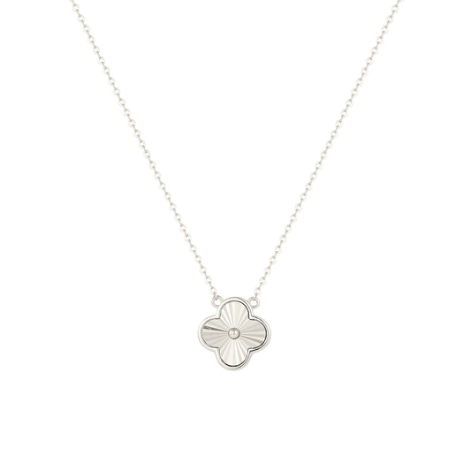 Glänzende Klee Halskette - 925 Silber