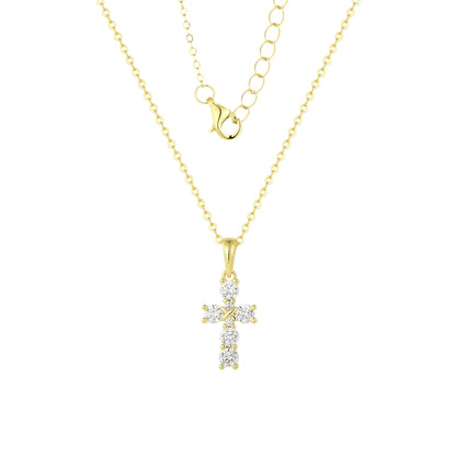 Kreuz Zirkonia Halskette - 925 Silber