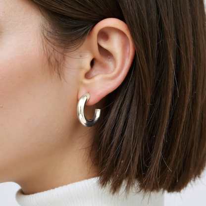 Dainty crystal hoop earrings • Zirconia crystals