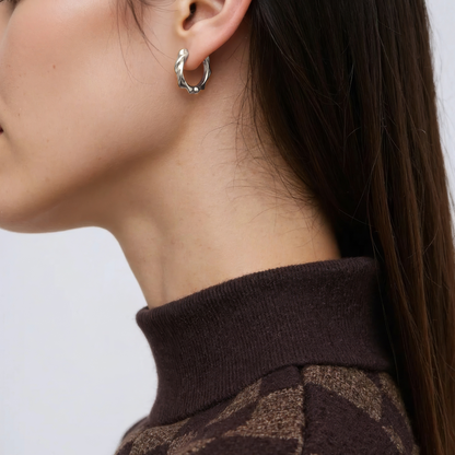 Dainty crystal hoop earrings • Zirconia crystals