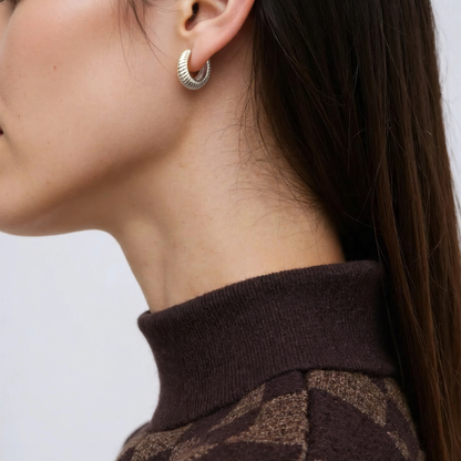 Croissant Creolen - 925 Silber