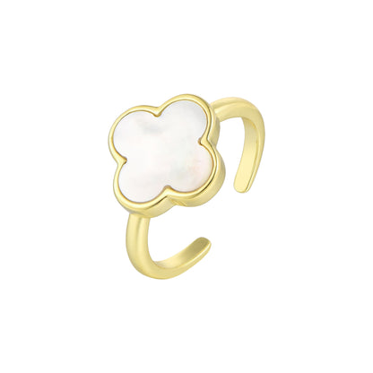 Gold Abstract Ring • 925 Sterling Silver Open Ring