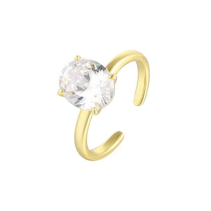 Ovaler Zirkonia Ring - 925 Silber