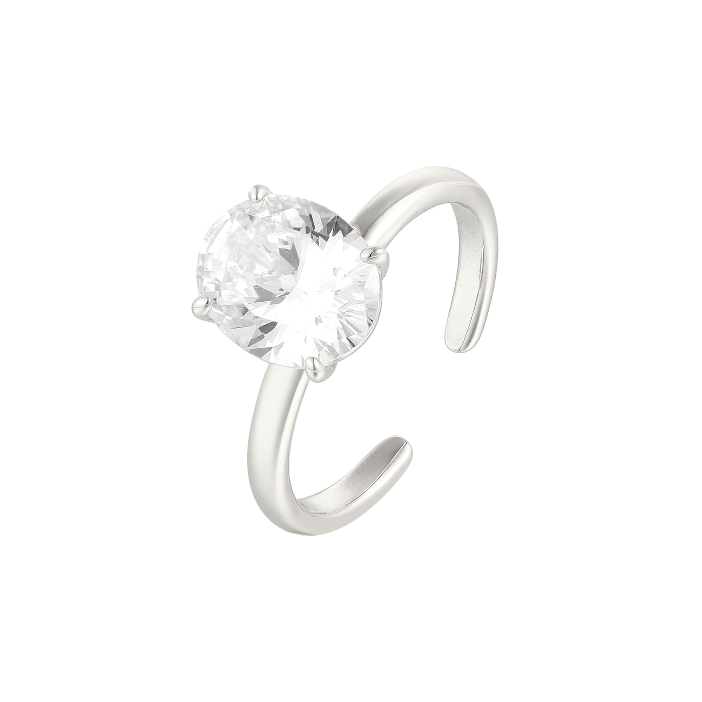 Ovaler Zirkonia Ring - 925 Silber