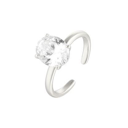 Ovaler Zirkonia Ring - 925 Silber