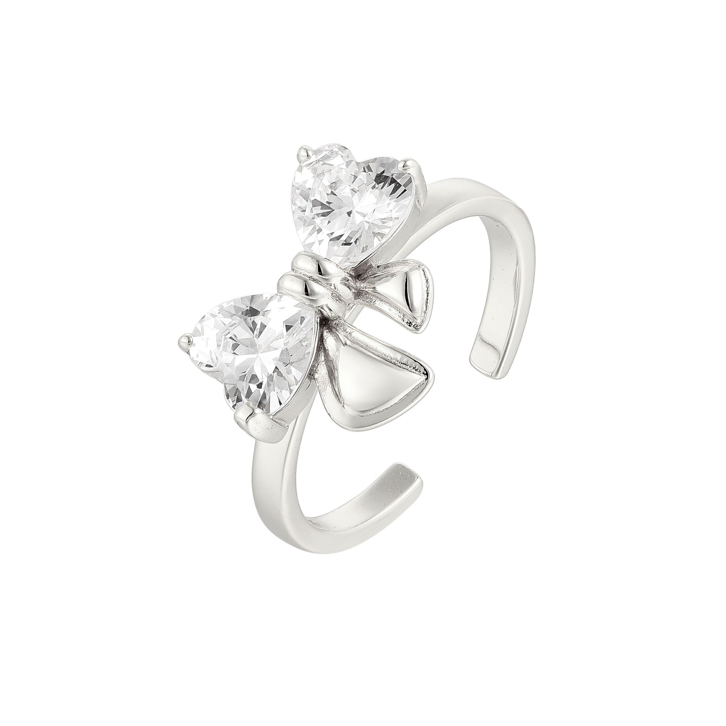 Schleifen Zirkonia Ring - 925 Silber
