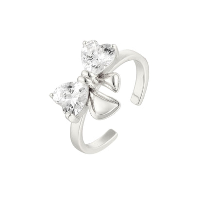 Schleifen Zirkonia Ring - 925 Silber