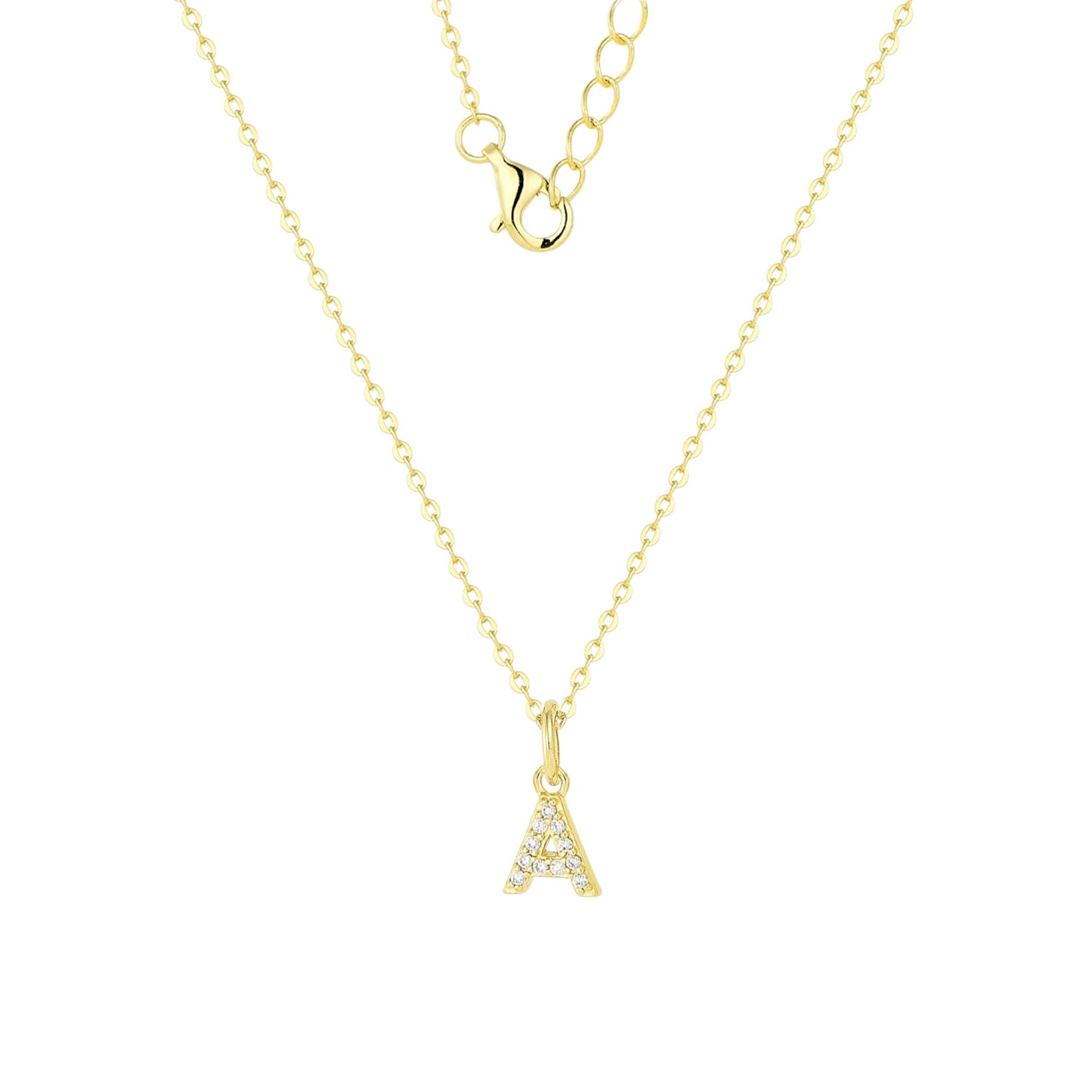 Buchstaben Zirkonia Halskette - 925 Silber