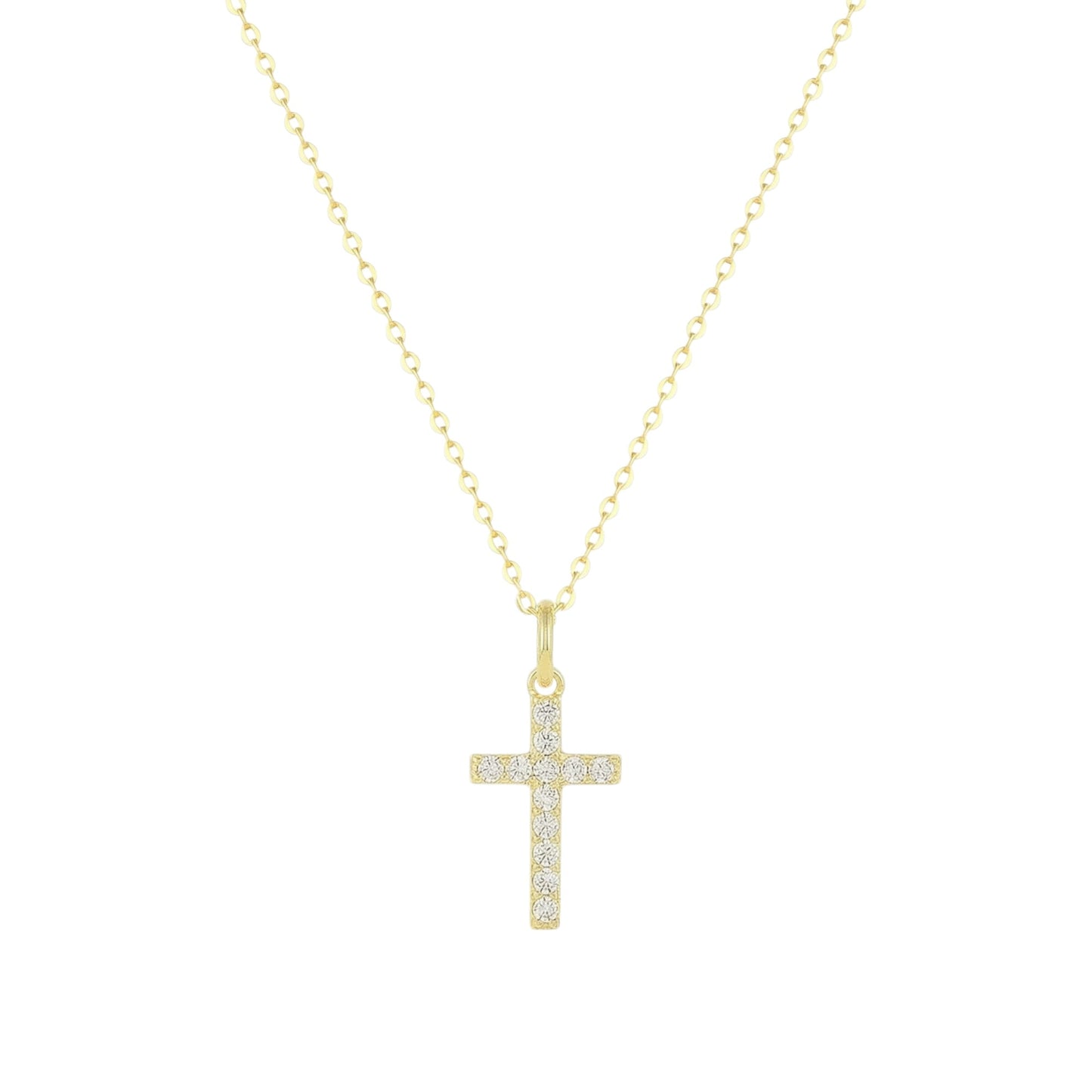 Zirkonia Kreuz Halskette - 925 Silber