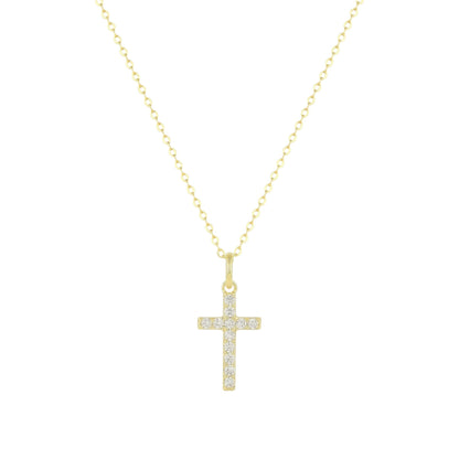 Zirkonia Kreuz Halskette - 925 Silber