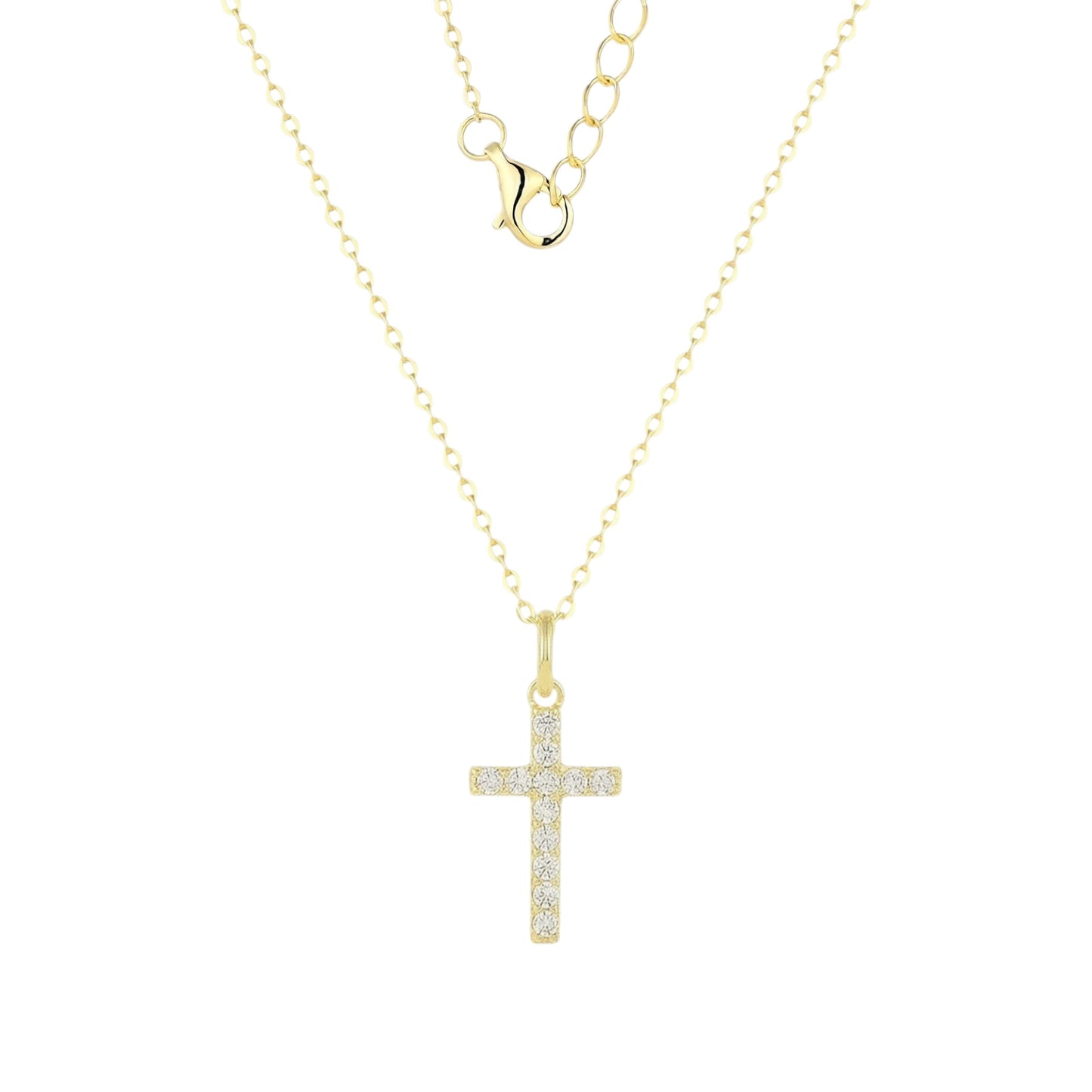 Zirkonia Kreuz Halskette - 925 Silber