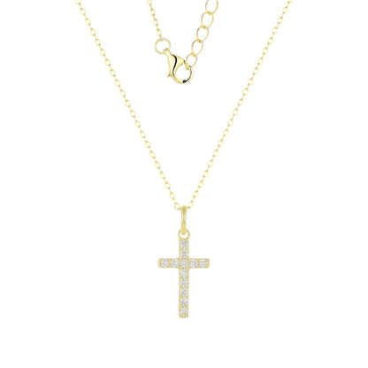 Zirkonia Kreuz Halskette - 925 Silber