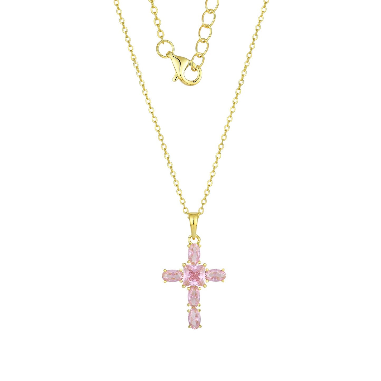 Square Zirconia Necklace - 925 Silver
