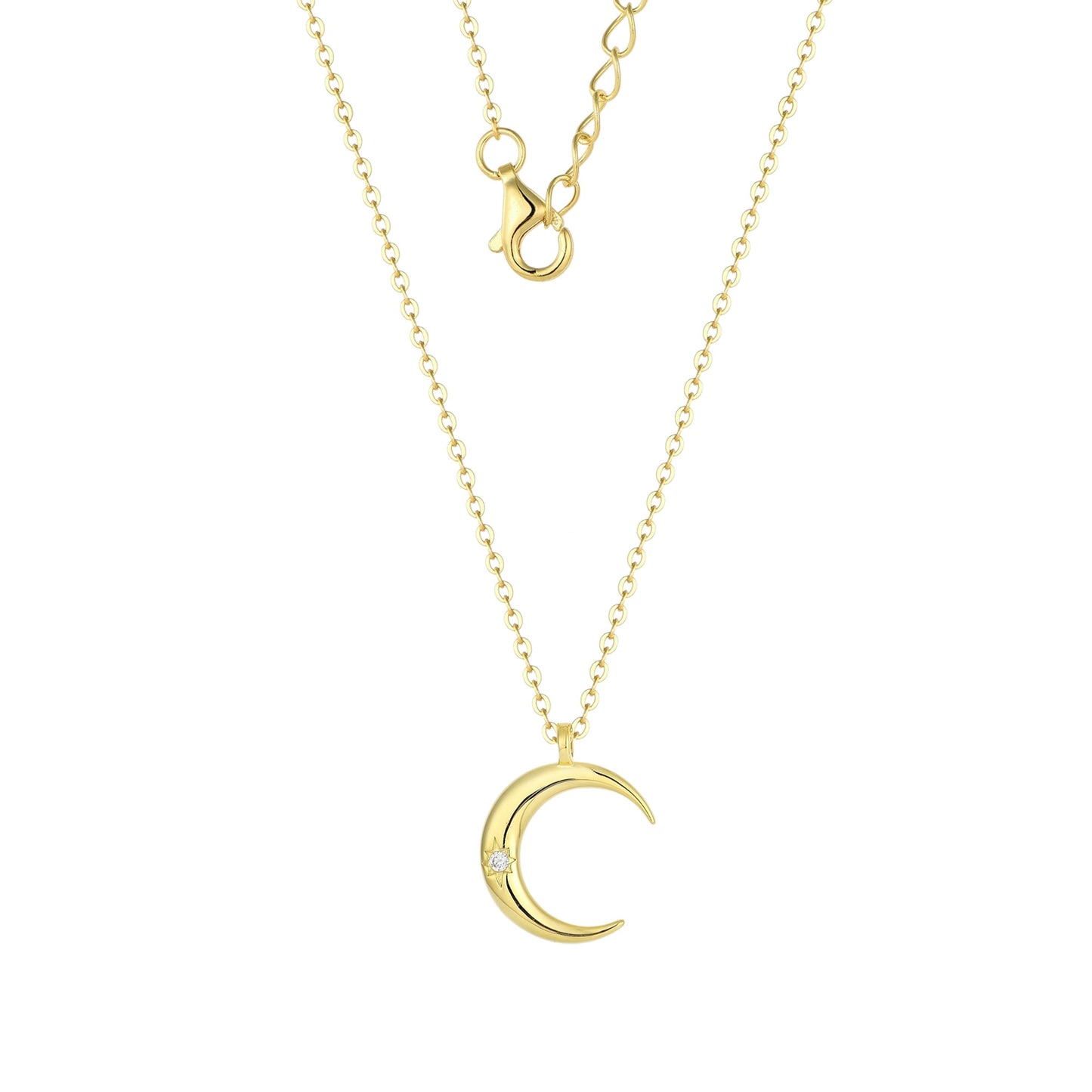 Zierliche Mond Halskette – 925 Silber