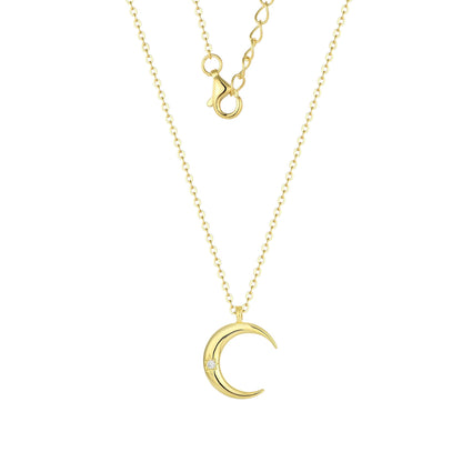 Zierliche Mond Halskette – 925 Silber