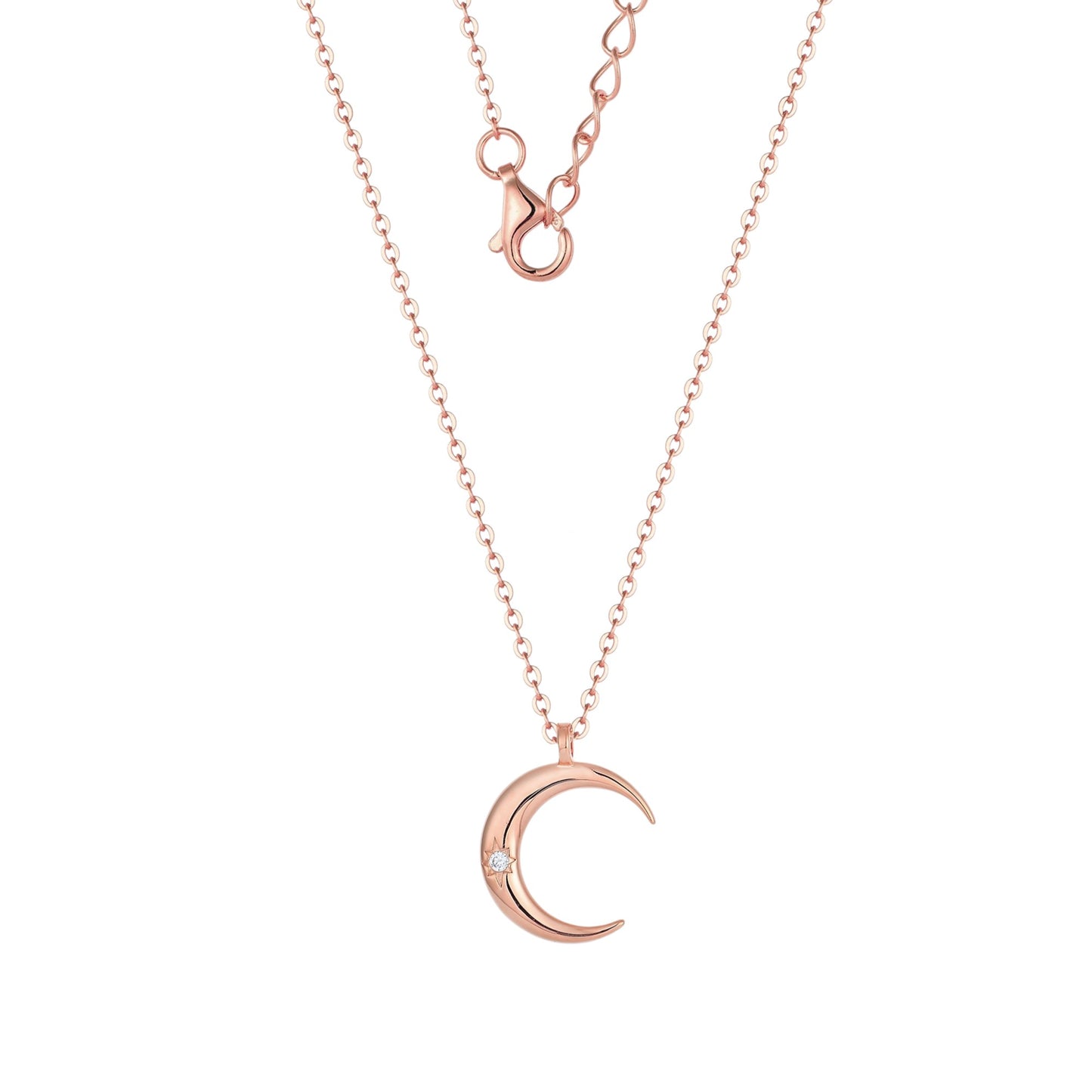 Zierliche Mond Halskette – 925 Silber