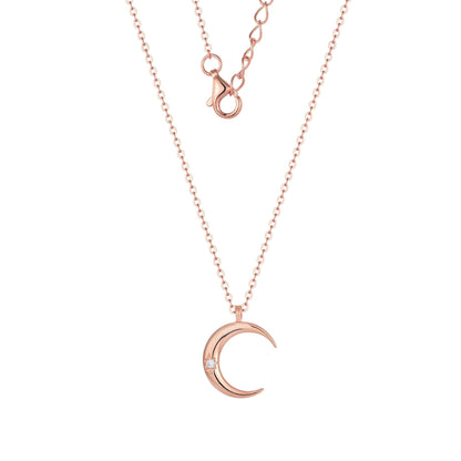 Zierliche Mond Halskette – 925 Silber
