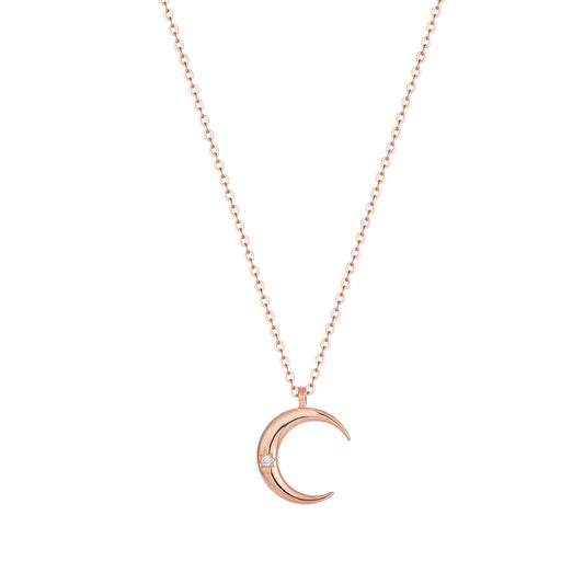 Zierliche Mond Halskette – 925 Silber