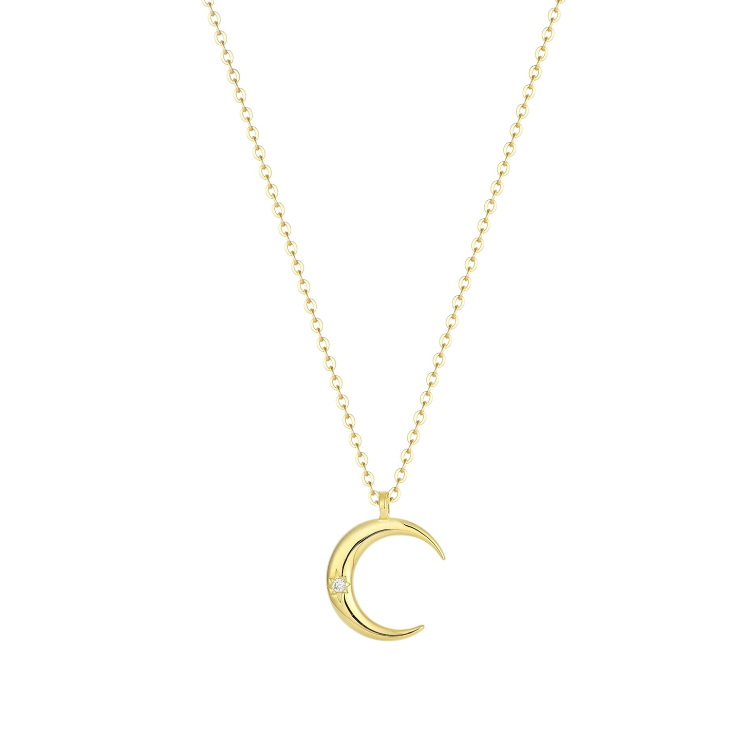 Zierliche Mond Halskette – 925 Silber