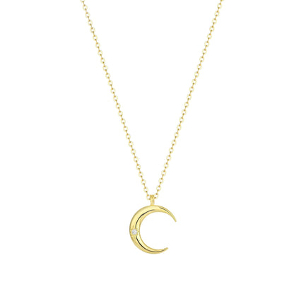 Zierliche Mond Halskette – 925 Silber