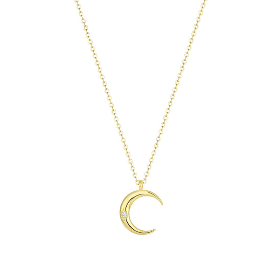 Zierliche Mond Halskette – 925 Silber
